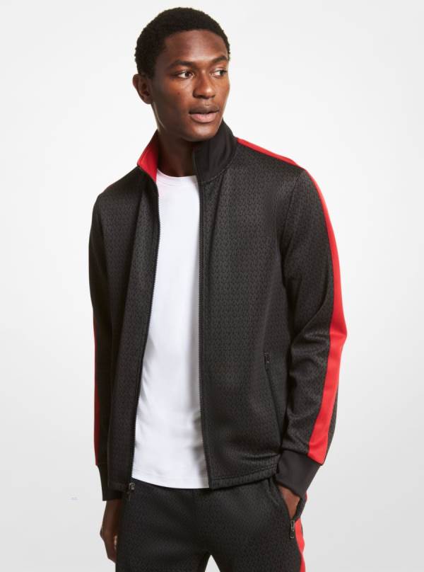 Panske Bundy Michael Kors Logo Stretch Knit Track Čierne - Oblecenie Michael Kors Levně | LNEOY-7395